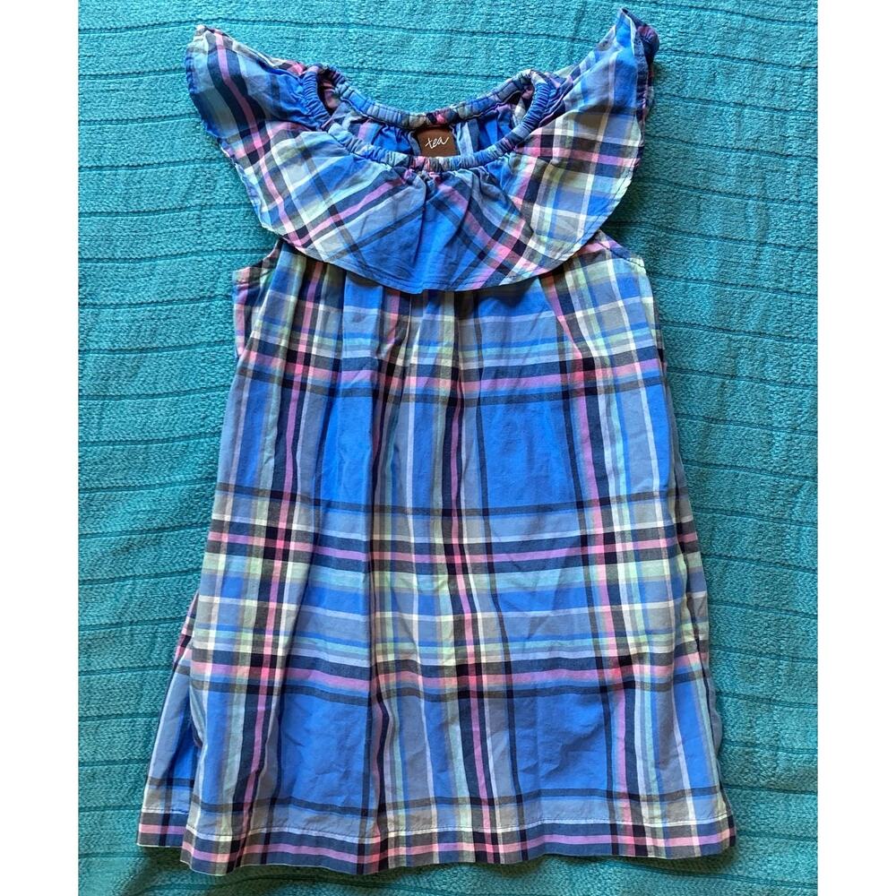 Tea Collection Madras Plaid Print Summer Sundress Ruffle ~ Size 2 2T ~ So Sweet